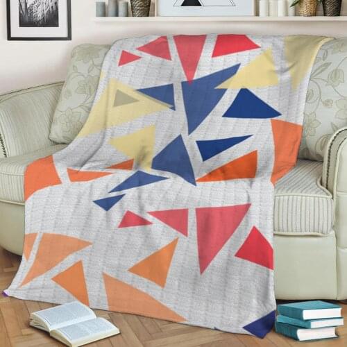 Geometric Yellow Florals 3D Printed Velvet Plush Throw Fleece Blanket Bedspread Sherpa Blanket Home Decora