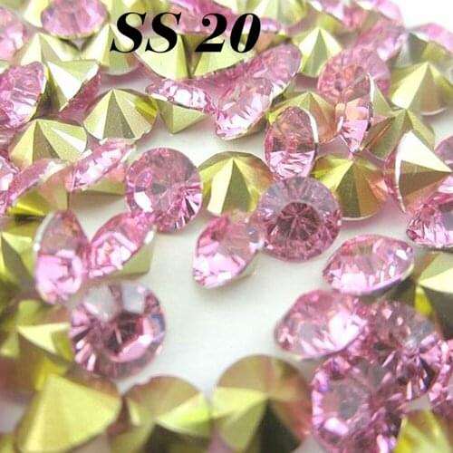 Free shipping SS20 4.6-4.8mm 432pcs/lot(3G) Light pink Resin rhinestones Pointback,Resin Stones for DIY Decoration