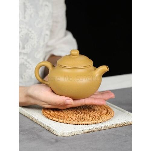 Purple clay pot pure manual raw ore section mud lotus seed pot antique pot household affordable bubble teapot