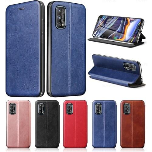 For realme c3 case leather texture magnetic book stand flip cover for realme c3 7 pro 7pro c 3 6pro 6 coque fundas