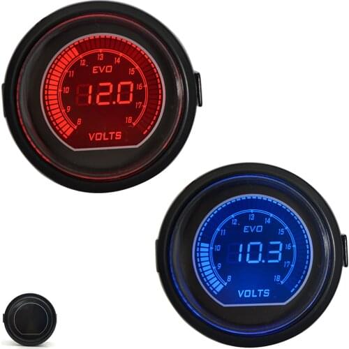 DRAGON GAUGE 52mm EVO Volt Gauge Red&Blue Dual Led Display