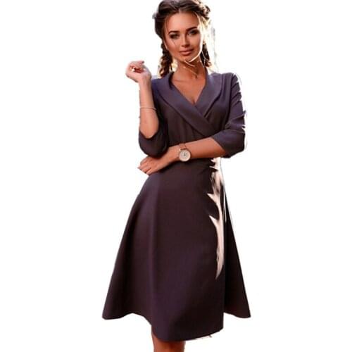 U-SWEAR Hot Sale 2020 Summer Fashion Sexy New Solid Color Sexy Lapel Lace Slim Dress Dress Jacket Vestidos De Fiesta