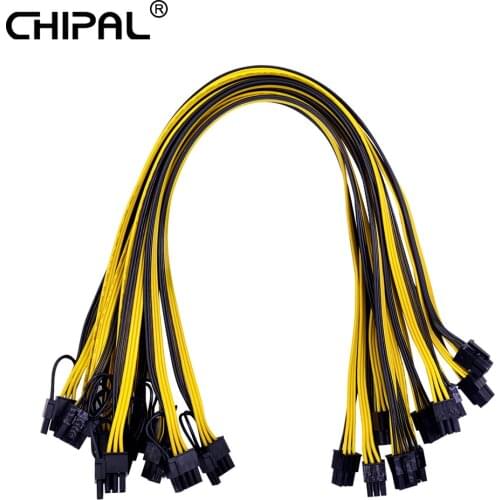 6PCS CHIPAL 18AWG 6Pin to 6+2 8Pin Power Cable Cord Male to Male 50CM 60CM 70CM for Graphics Card Power Supply Breakout Board