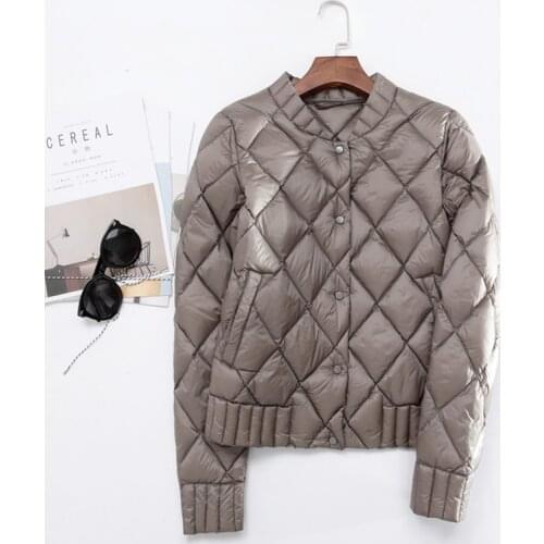 New 2020 Winter Autumn 90% White Duck Down Jacket Mujer Women Short Parkas Diamond Ultra Light Female Coat Plus Size Outerwear