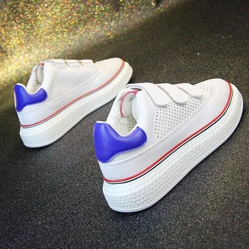 Fashion large size 35-40 womens shoes comfortable and breathable white shoes spring and summer new all-match Velcro casual shoe