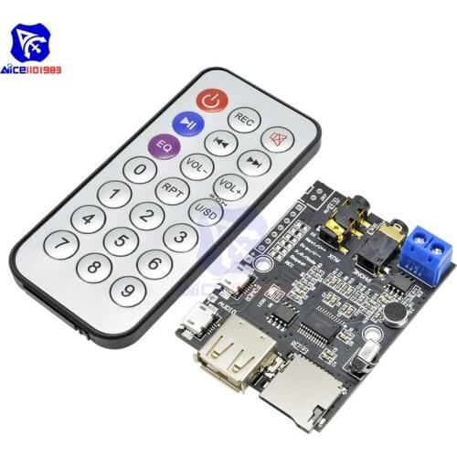 Diymore MP3 WMA WAV Decoder Module Micro USB 5V 2W Amplifier Board TF Card U Disk Audio AUX with IR Remote Controller