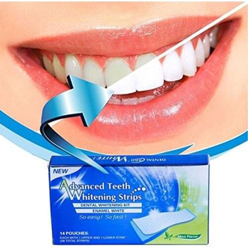 Set Of 14 Teeth Whitening Strips Yellow Tooth Tea Wine Stains Remover