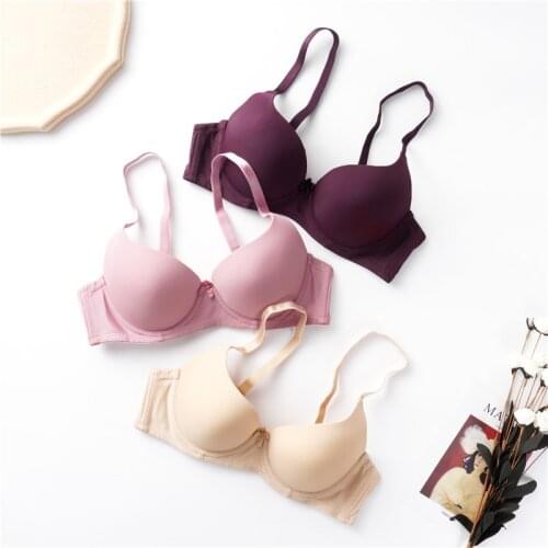 New Underwear Women Gather Fashion Simple Two-Breasted Bra Comfortable Breathable Sexy Push Up Lingerie