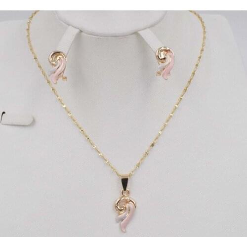 New High Quality Fashion Dubai Jewelry 3COLOR Set Gold color Wedding African Beads Jewelry necklace earrings