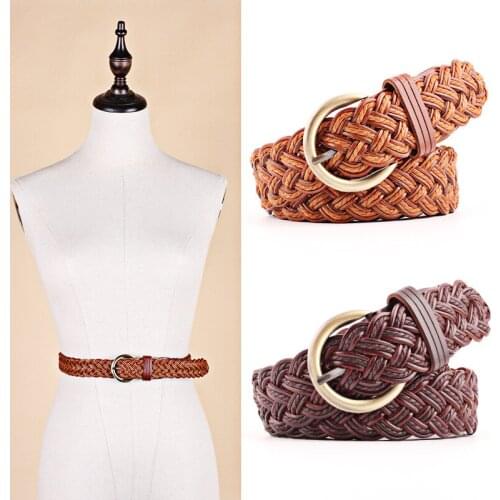 NEW Buckle Belt Waistband High Quality Woven Canvas Womens Braided High Quality SE17