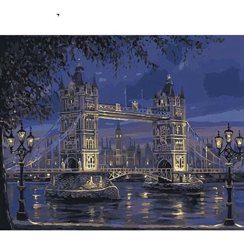 Suspension Bridge Paintings By Numbers DIY Picture Oil Coloring By Numbers Set Gift Drawing By Numbers Canvas Decor New Arrivals