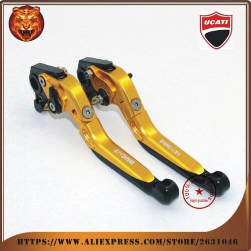 For DUCATI ST2 ST4S Monster 695 S2R 800 M400 M620 red black gold top Motorcycle Adjustable Folding Extendable Brake Clutch Leve