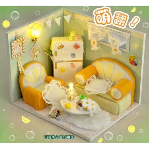 Christmas Gift Creative 2016 New Miniature Doll House Model Building Kits Wooden Furniture Toys Birthday