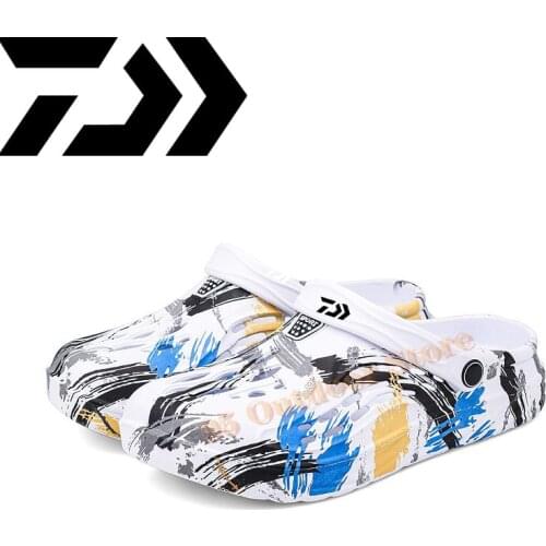 Daiwa Sandals Mens LiteRide Hole Shoes Fishing Shoes Outdoor Beach Slippers Hollow Soft Bottom Sandals Summer Fishing Shoes