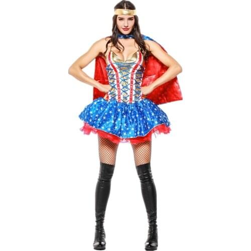 Sexy Adult Roma Supergirl Costume Halloween Hen party Super Women Cosplay Fancy Dress