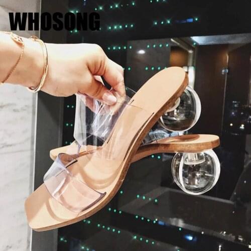 New Summer Women Slippers Girls Sexy Slides Woman Med Heels Ladies Outside Shoes Female Brand Slides Mules Zapatos De Mujer 2020