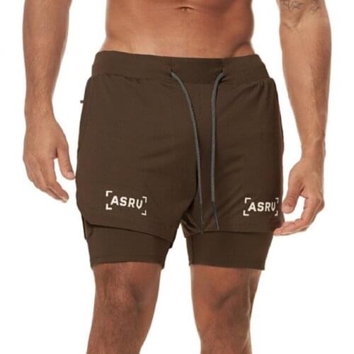 Summer Shorts Mens European American Loose Quick-dry Double-layer Five-point Outdoor Running Training Basketball Fitness Pants