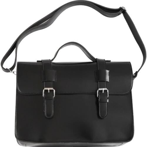 Black Soft Girl Lolita Messenger Bag Cosplay Japanese Womens Black Shoulder Bag Portable Commuter JK Uniform Handbag