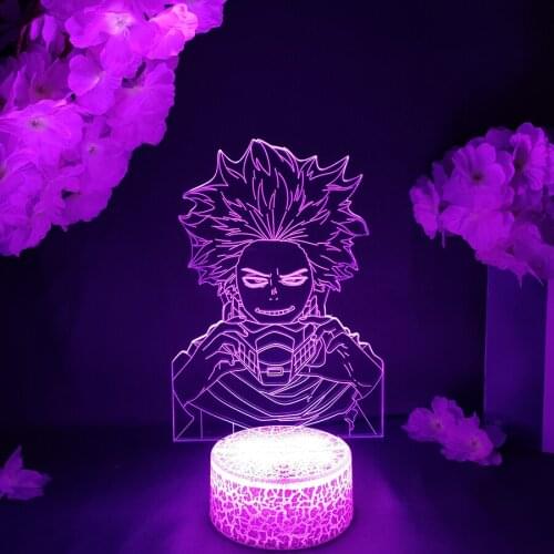 Manga LED Light My Hero Academia Hitoshi Shinso Acrylic Night Lamp RGB Flash Cool Gift Otaku Room Decor Anime boku no hero