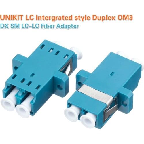 UNIKIT LC Intergrated style Duplex OM3 DX SM LC-LC Fiber Adapter Connector Duplex LC UPC Flange Connector FTTH Optic Adapter