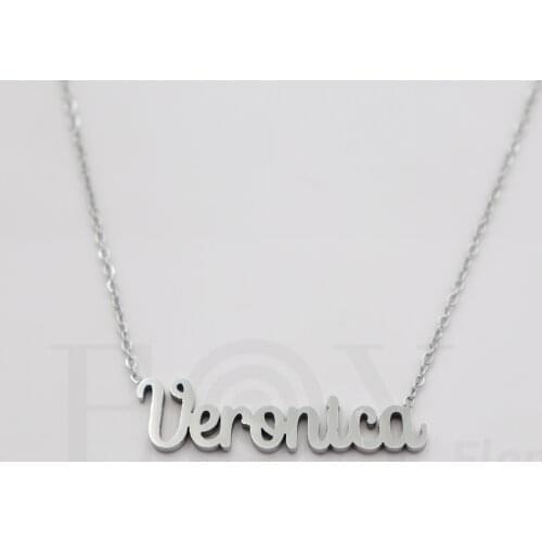 Collar De Acero Inox Con Nombre De Veronica Color Plata Alta Calidad Envió Desde España