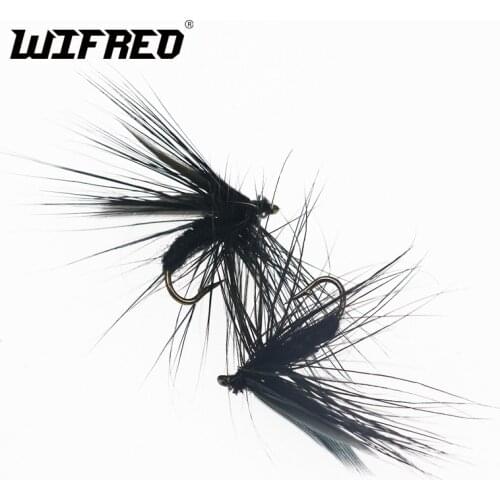 Wifreo 10pcs #12 Black Trout Fly Fishing Mayflies Fly Bait May Fly for Irish lakes and Rivers