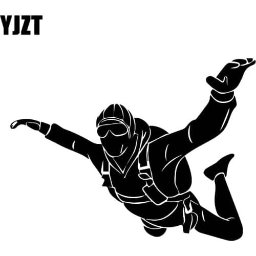 YJZT 12CM*16.3CM Nervous Parachute Flying Sport Pattern Decals Car Motorcycle Personality Sticker Black/Silver C30-0396