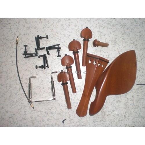 1 Set Jujube Violin fitting with Fine tuner,tail gut, Chin rest screw all 4/4