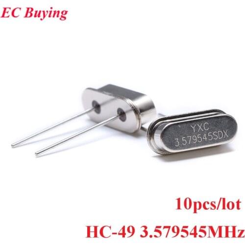 10pcs HC-49S Passive Crystal Oscillator Ceramic Quartz Resonator DIP 3.579545MHz Electronic Kit HC 49 HC-49