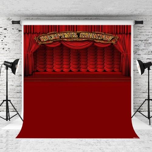 Vinylbds Red Stage Background Christmas Festive Sitcom Photography Backdrops Background Studio For Photos