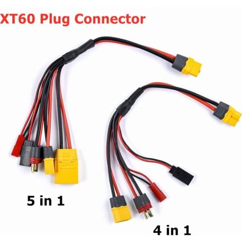 20cm 4in1 / 5in1 XT60 Plug Charger Connector to XT60 JST T Futaba XT90 Plug Wire Cable for ISDT Hota Toolkit RC Chargers