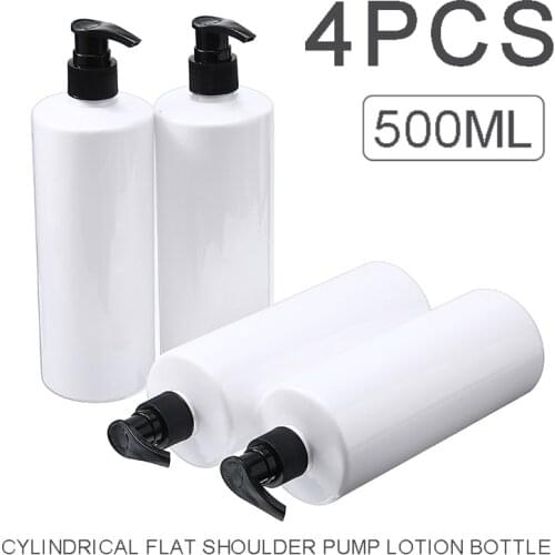 4pcs 500ml Plastic Liquid Soap Dispenser Pump Refillable Empty Bottle Shower Gel Hand Soap Detergent Container