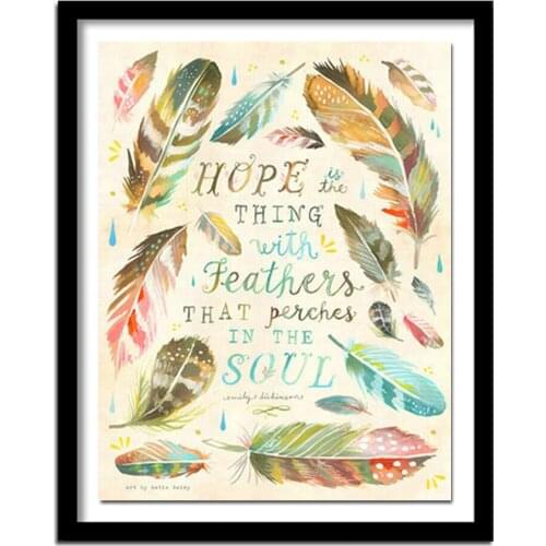 5D DIY diamond embroidery hope feathers diamond painting Cross Stitch full square Rhinestone home decoration