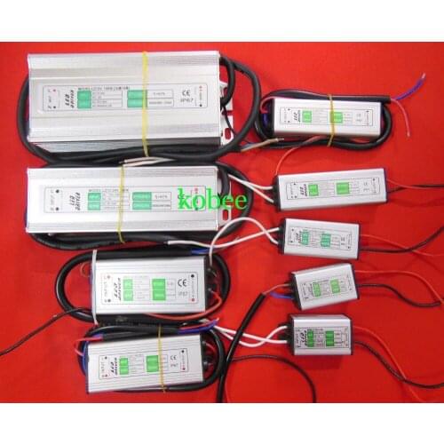 AC-DC 12V/24V Transformer Power Supply LED Driver IP67 Waterproof 10W 20W 30W 50W 60W 80W 100W