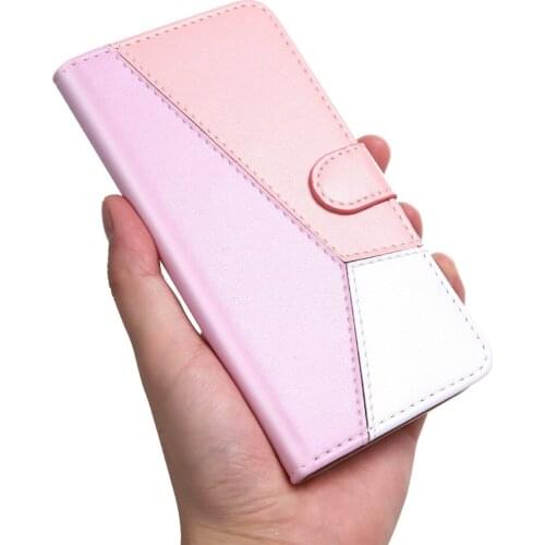 For Sony L3 L1 Z6 E6 Skin feel Tricolor Wallet Magnetic Leather Flip Case For Sony XA1 XA2 XZ3 Xperia 5 Back Cover