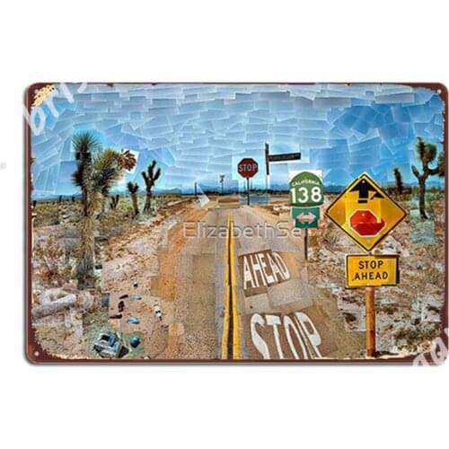 David Hockney Pearblossom Highway 1986 Metal Signs Club Party create Home Painting Décor Tin sign Posters