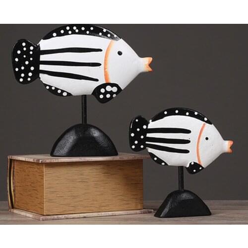 WOODEN CRAFTS MEDITERRANEAN TROPICAL FISH LOVERS FISH LOVERS FISH ORNAMENTS CREATIVE HOME ACCESSORIES LU530336