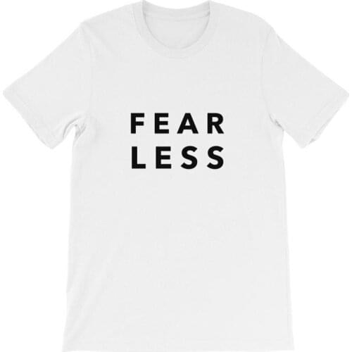 Fearless letter printed T-shirt 100% cotton funny fashion short sleeve crewneck top tees t shirts for women Ladies girls female