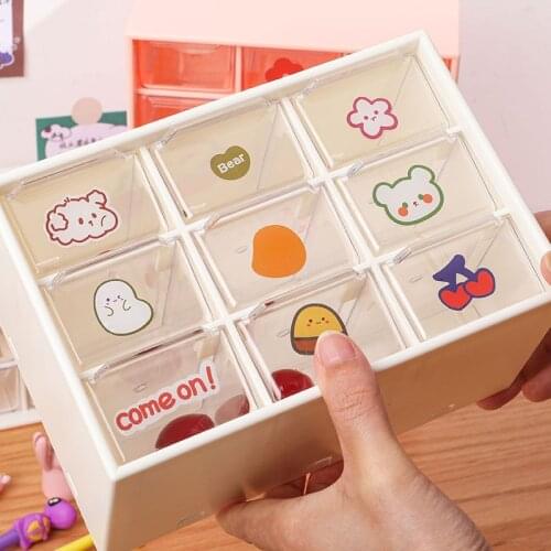 Cute Jewelry Storage Box Dust-proof 9 Slot Drawer Earrings Carrying Case Necklace Bracelet Organizer Display Holder
