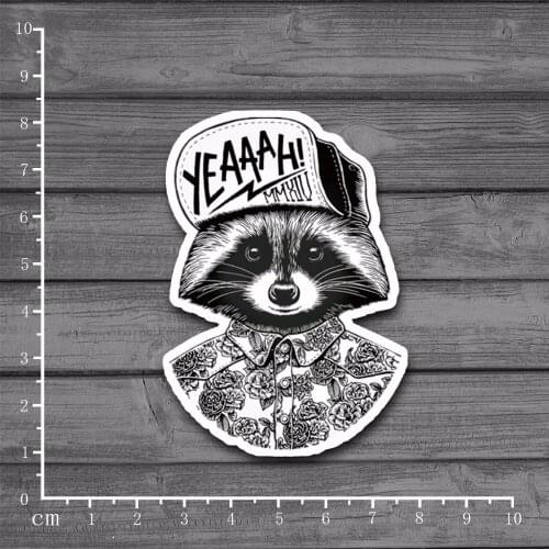 Hip Hop Raccoon Cool Graffiti Scrapbooking Stationery Sticker Decor Decal For Ablum Diary Laptop Luggage Skateboard[Single]
