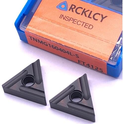 10pcs RCKLCY TNMG160404 L-S FT4125 Carbide Inserts High Quality Turning Knife Blade TNMG332 CNC Lathe Metal Plate Cutting Tool