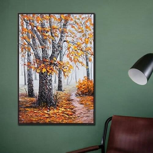 Oil Prints On Canvas Tree Leaves Picture for Home Design Abstract Nordic Home Decor Wall Posters Frameless Painting