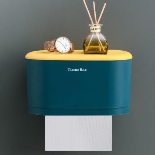 Bathroom Kitchen Bedroom Tissue Box Toilet Paper Holder Paper Dispenser Wall Mounted Roll Paper Storage Box Free Punching