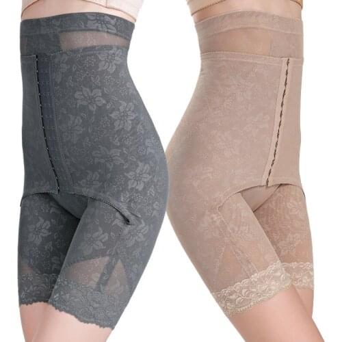 High quality Floral Lace Row Buckled High Waist Postpartum Hips Body Shaping Shapewear Underwear Slim Belly Waist Control Pants