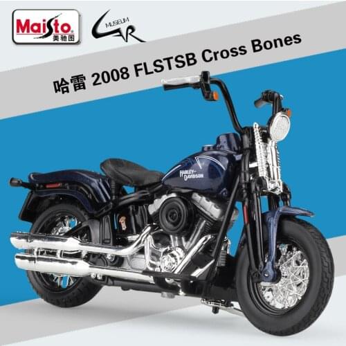 Maisto 1:18 Harley 2008 FLSTSB Cross Bones Model Car Simulation Alloy Motorcycle Metal Toy Car Childrens Toy Gift Collection
