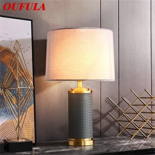OUFULA Table Lamp Brass Desk Light Contemporary Creative LED Decoration for Home Bedroom