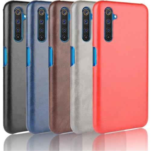 OPPO Realme 6 Case Colored Litchi Striae PU Leather Hard Back Cover ShockProof Case For Oppo Realme 6 Pro Realme6 Phone Case