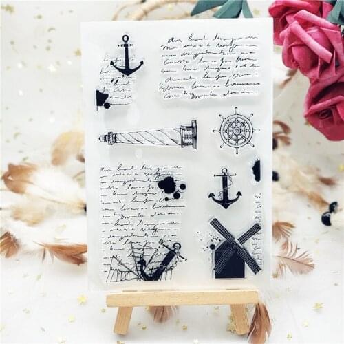 Wholesale 10pcs Clear Stamps 11x16CM lighthouse transparent silicone seal roller DIY scrapbook album / card production