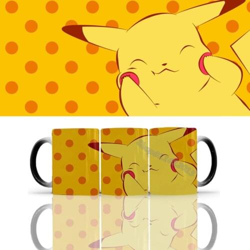 Pokemon DIY Magic Mug Pikachu Photo Color Changing Cup Heat Sensitive Ceramic Mug Coffee Milk Tea Cup Custom Kid Friend Gift