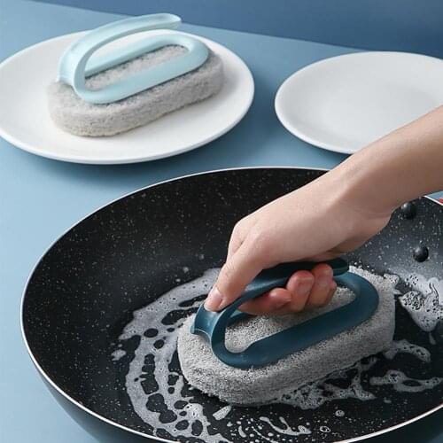 Kitchen Bathroom Handheld Dust Remover Handle Sponge Cleaning Brush Cleaner Tool
